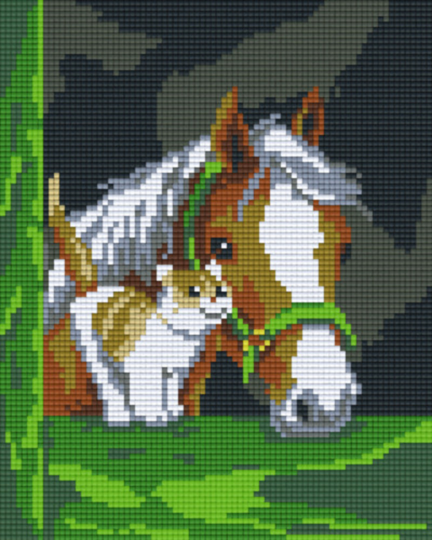 Horse And Cat Four [4] Baseplate PixelHobby Mini-mosaic Art Kit image 0